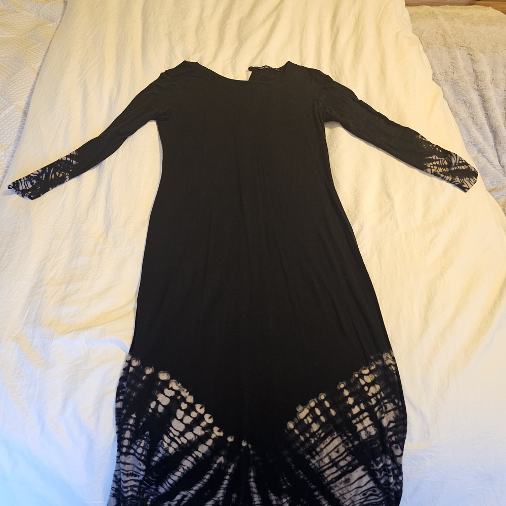 Couture Gypsy Black and Cream Long Sleeve Dress